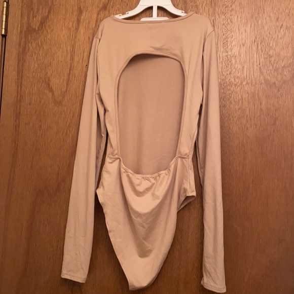 Tan/ nude body suit with open back. - Picture 2 of 3
